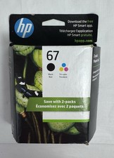 HP 67 Black/Tri-Color Ink Cartridges 2-Pack EXP Date 10/2023