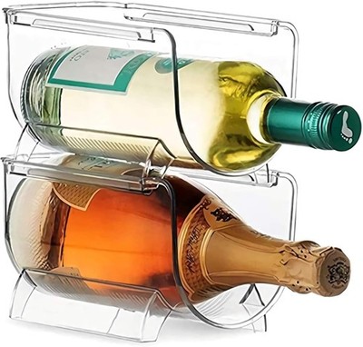 Modular Plastic Free-Standing Water Bottle & Wine Rack Storage Organizer Kitchen