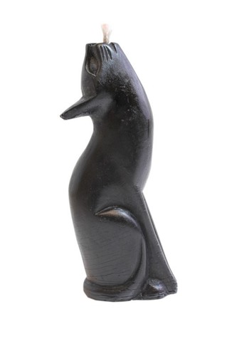 Elegante vela gato, cera de abejas natural o negra, 110mm de alto - Imagen 3 de 3
