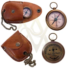 Brass Chain Compass Vintage Royal Navy Nautical Antique Compass Ship Sailor Gift