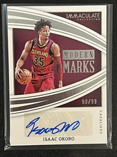 2021-22 Immaculate Collection Isaac Okoro Modern Marks Auto /99 Cavaliers #MMIOK