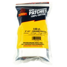 Shooters Choice Gun Cleaning Patches 3" 100 Pack 100% Cotton Lint Free Absorbent