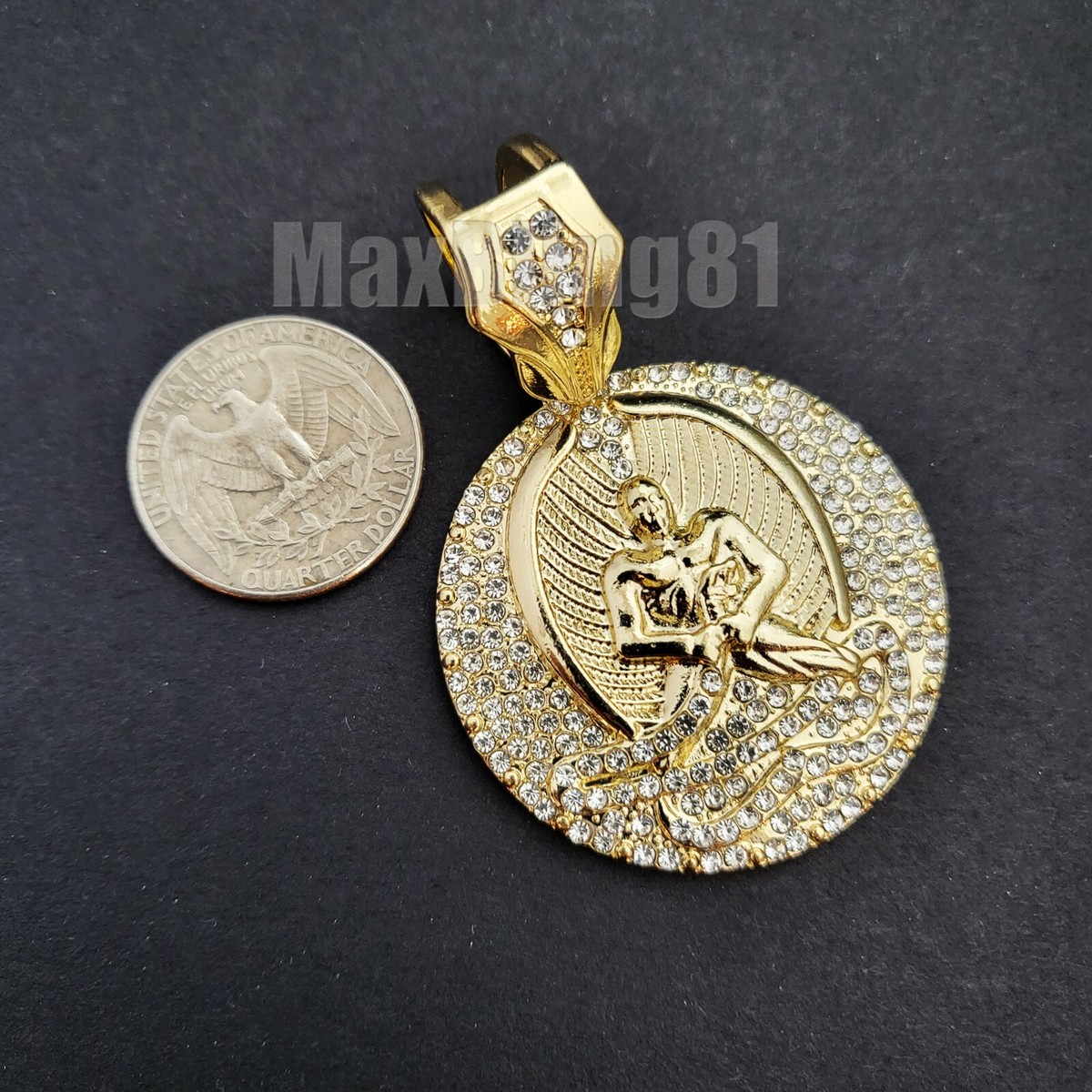 日本未入荷☆KING ICE☆White Gold Euphanasia Necklace BLINGFACTORY Hip Hop Gold Plated Euphanasia Pendant & 6mm 30