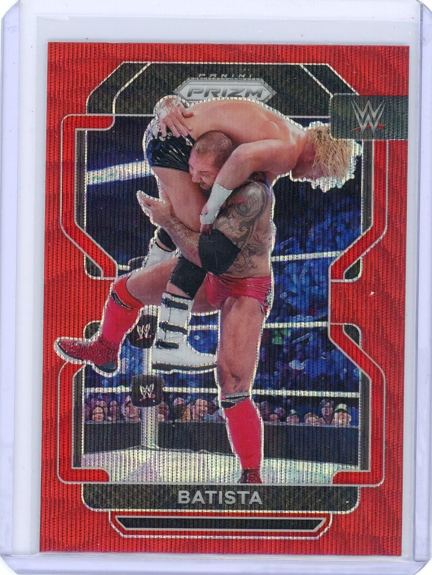 2022 PANINI PRIZM WWE BATISTA RUBY WAVE PRIZM # 196