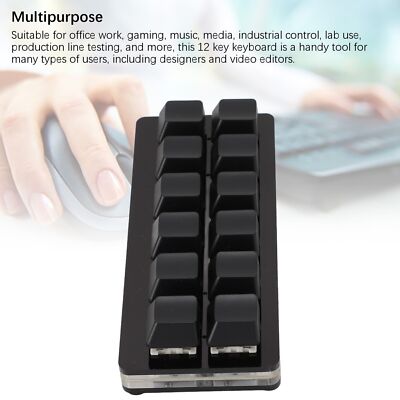 12 Key Gaming Keyboard USB Type C Wired Programmable RGB Multifunctional Small