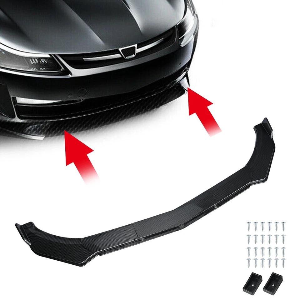 For Buick Regal Enclave 5pcs Carbon Fiber Front Bumper Lip Spoiler Splitters US - Image 3 of 4