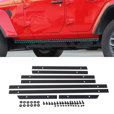 8Pcs Pinch Weld Cover Trail Armor Rocker Panel Guard for 18+ Jeep Wrangler JL JT