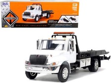 White International Durastar 4400 Flatbed Tow Truck With Tool Boxes And Details