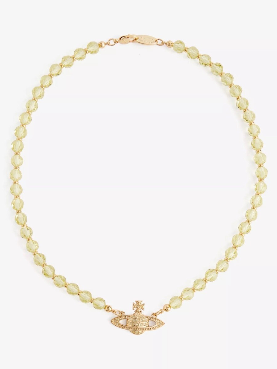 25SS new/Vivienne Westwood メサリンチョーカー Choker Gold Vivienne Westwood Messaline gold-tone brass crystal