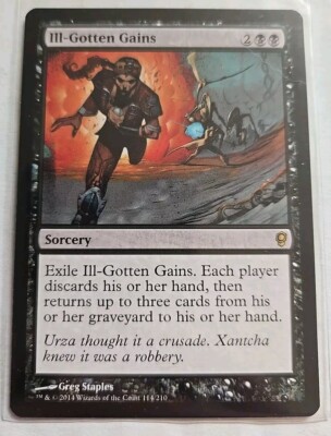 2014 Wizard Coast Magic The Gathering Conspiracy lll Gotten Gains 114 Game Card