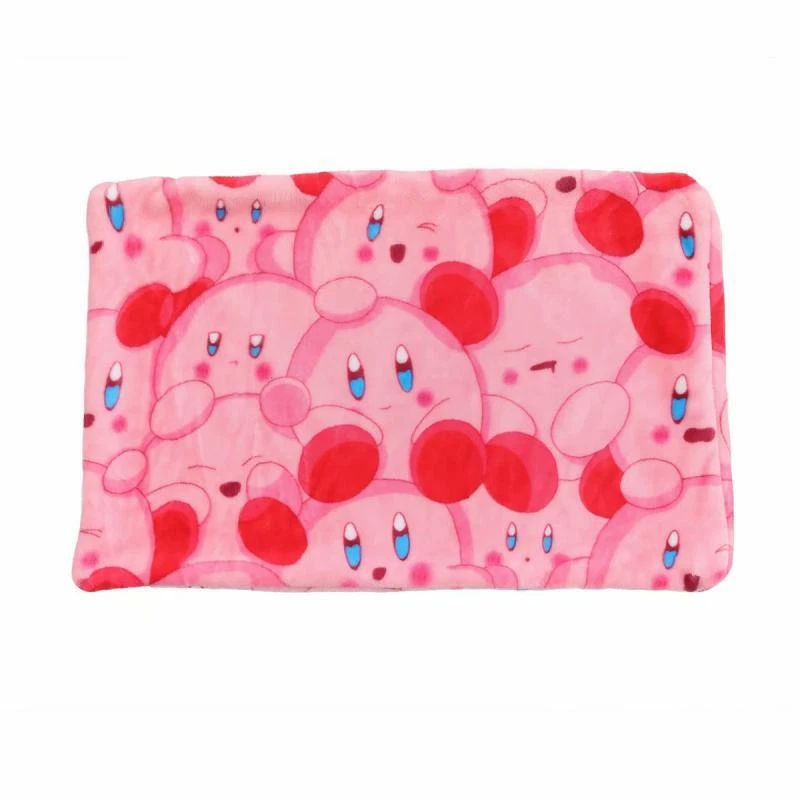 Kirby Cartoon Red Soft Blanket Bedding Set with Pillowcase and Quilt Throw