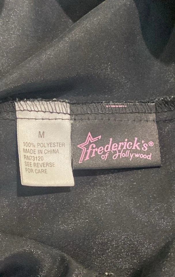 Lencería sin mangas Fredericks Of Hollywood L negra 100 % seda cuello en V cami camisola Foto 2 de 2