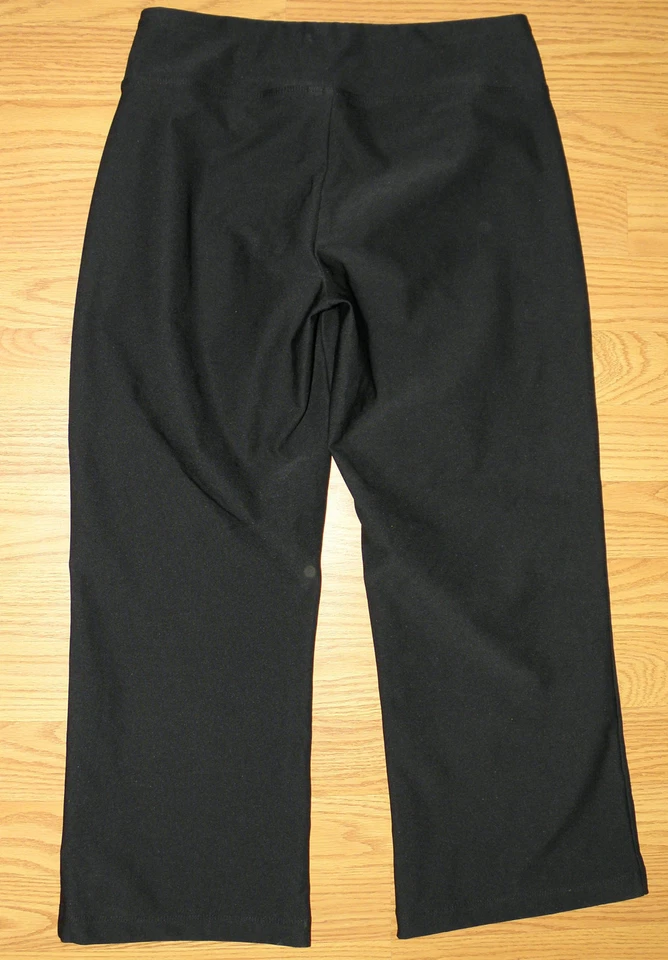 Pantalones NIKE para mujer XS (0-2) negros Dri Fit ajuste regular elásticos para correr Capris Y2K Foto 2 de 3