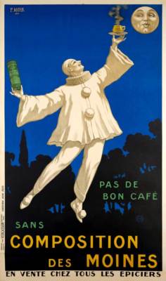 French Bon Cafe 1925 Art Deco coffee Advertising Giclee Canvas Print 20x34