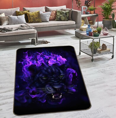 3D Purple Light Tiger B56 Animal Non Slip Rug Mat Elegant Photo Carpet Amy