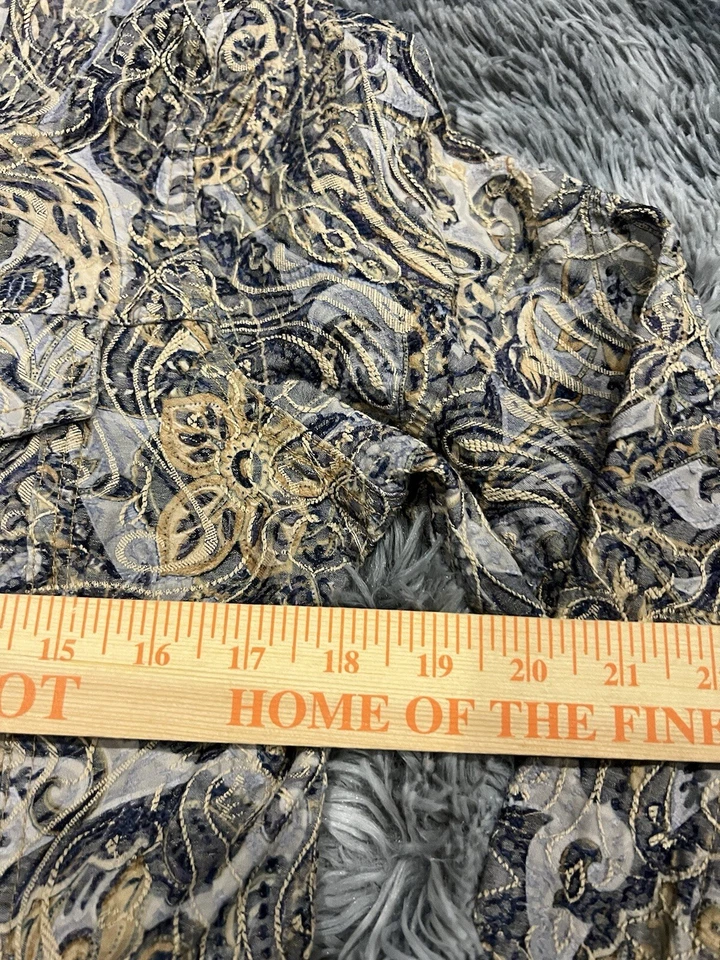 Chaqueta elástica analogía cachemira para mujer talla grande botón delantero multicolor boho Foto 4 de 4