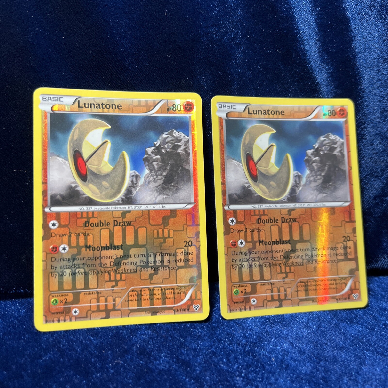 Lunatone 63/146 Reverse Holo XY Base Set Pokemon Card 2