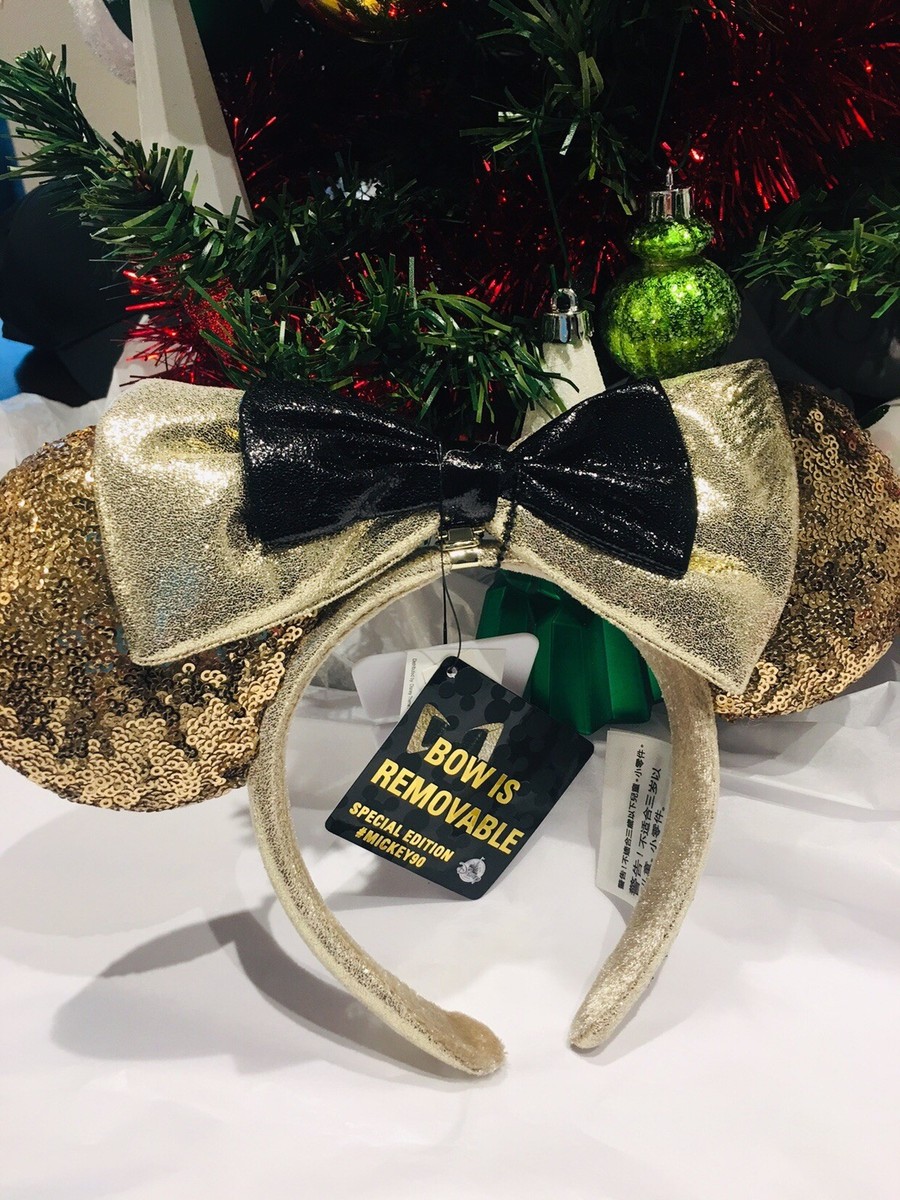 New Disney Parks Mickey Mouse 90th Years Gold Ears Headband  display picture 3