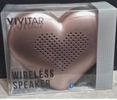 Vivitar Rose Gold Heart Shape Wireless Bluetooth Portable Speaker, #e01-28