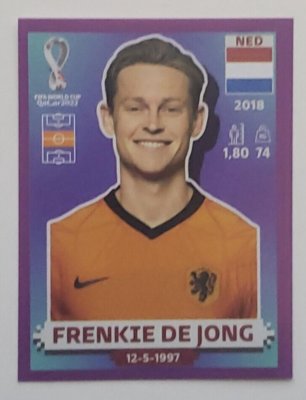 NED11 Frenkie de Jong Purple Parallel Panini World Cup Qatar 2022