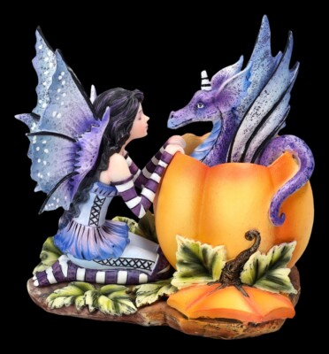 Elfen Figur mit Drache - Halloween Hide and Seek -  Fantasy Deko Amy Brown