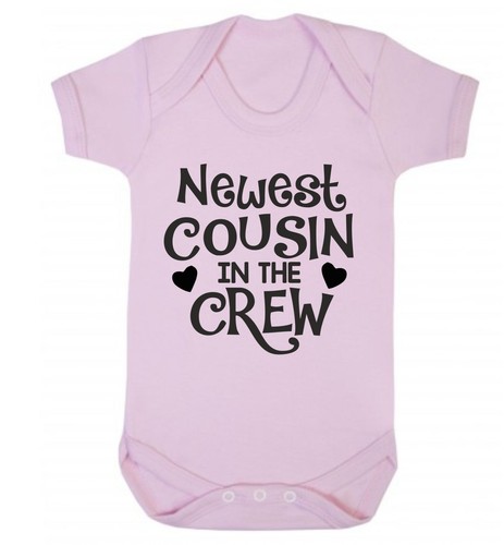NEWEST COUSIN IN THE CREW Baby Bodysuit Babygrow Vest Geeky Funny Family Gift - Picture 6 of 22