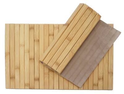 2-teiliges Tischset HWC-E72, Platzdeckchen Platzset, 45x30cm Bambus abwaschbar