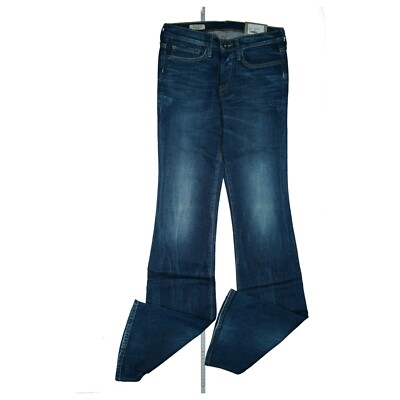 PEPE JEANS Mayfair stretch Hose high Waist Bootcut Flare Schlag W28 L36 Blau NEU