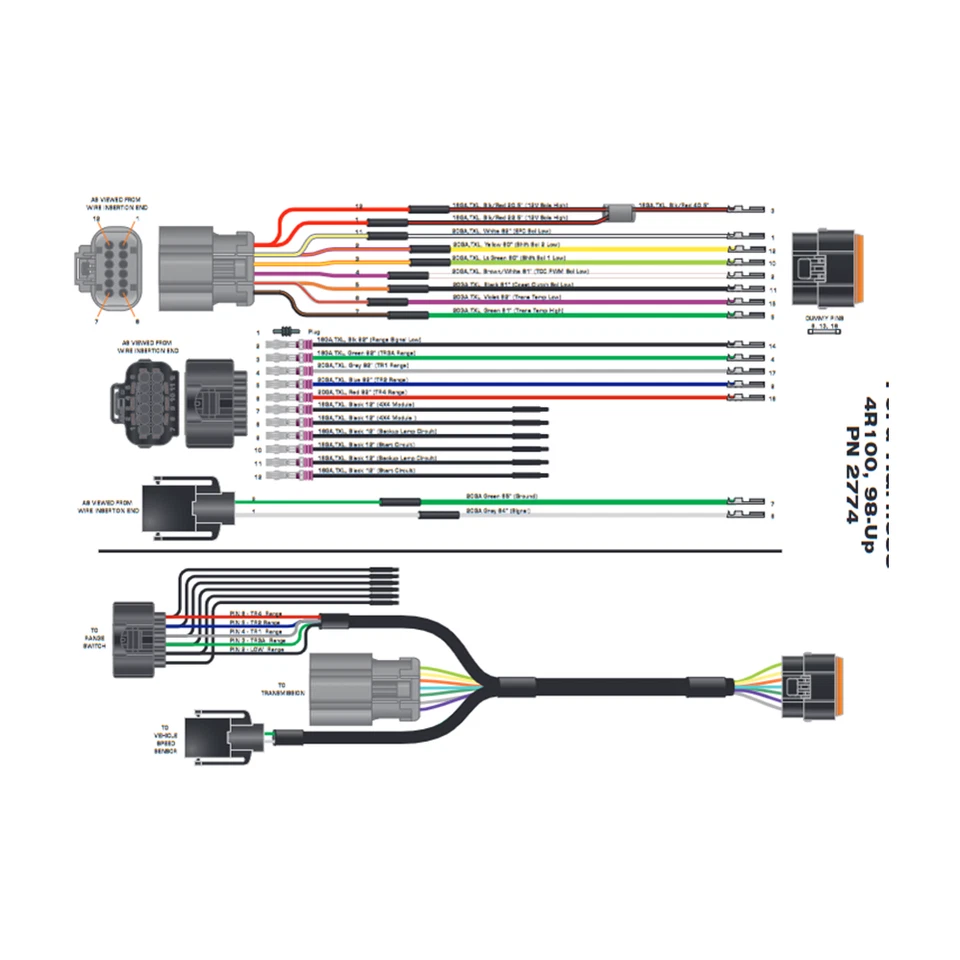 Arnés de cableado controlador de transmisión MSD negro para Ford 4R100 1998-up #2774 Foto 2 de 4