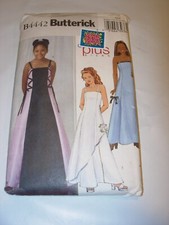 GIRLS TEEN UNCUT BUTTERICK B4442 SEWING Pattern PROM FLOWER GIRL DRESS SIZE 7-14