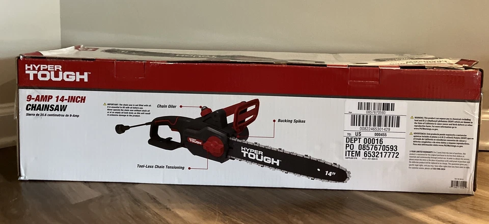 HYPER TOUGH 14 INCH 9 AMP A/C CHAINSAW HT21-401-002-01  NEW in BOX - Image 3 of 4