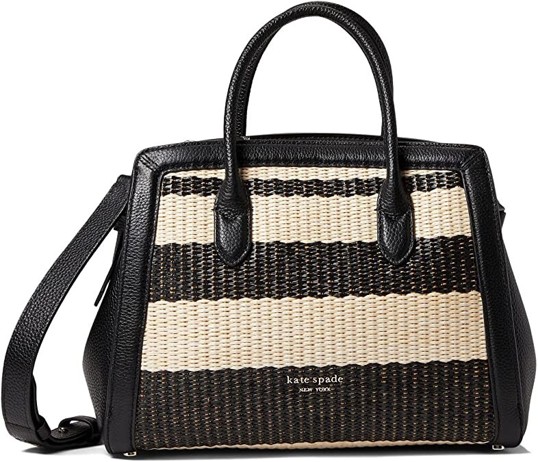 Kate Spade New York Women's Knott Striped Straw Medium Satchel