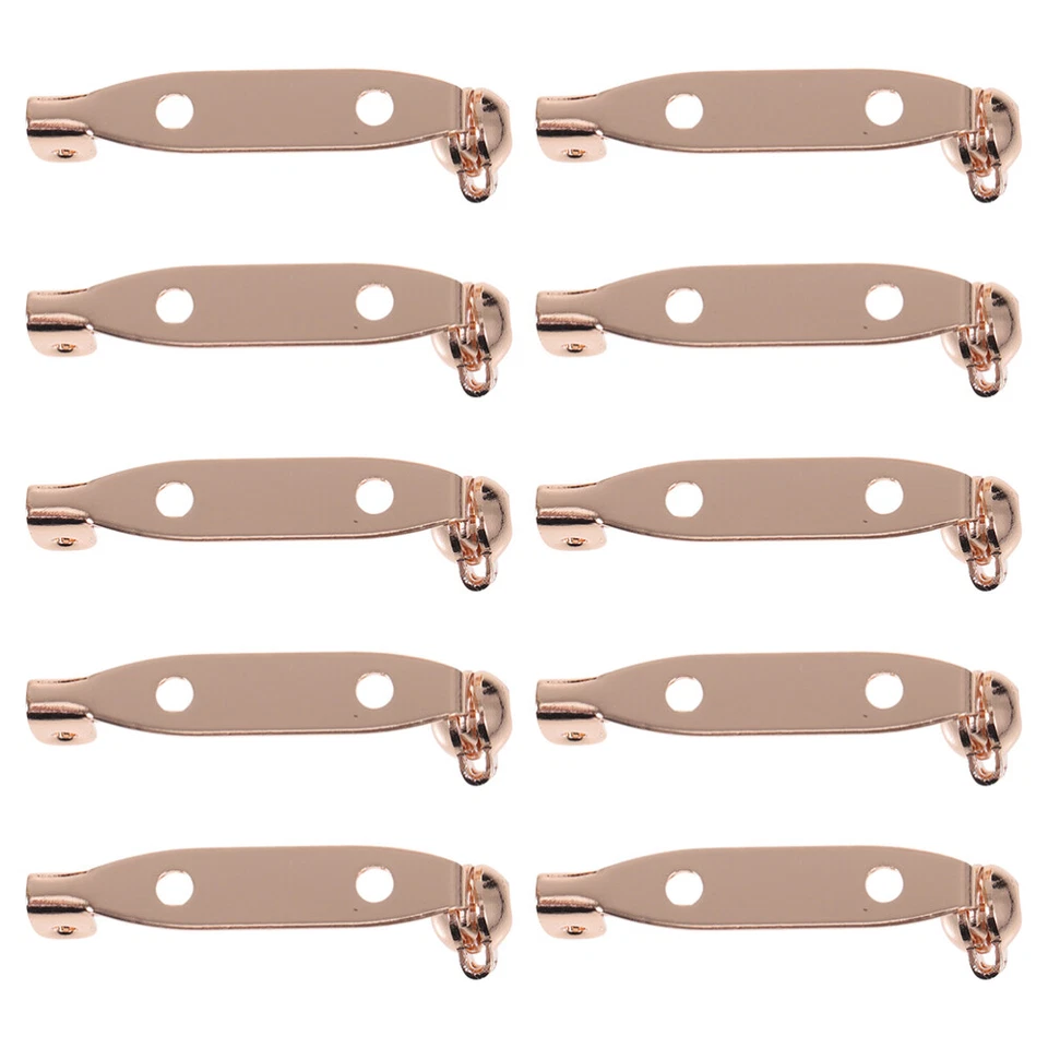 10Pcs Diy Backs Bar Brooches with Holes Pin Brooch Closures Safety Catches - Image 4 of 4