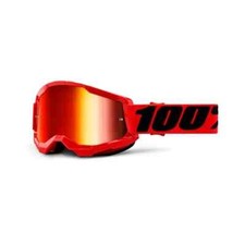 MASCHERA 100% STRATA 2 RED LENTE A SPECCHIO ROSSA OCCHIALI MOTO OFF ROAD
