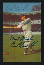 1953-1955 DORMAND Postcard -#128 CARL FURILLO (Dodgers) *Autograph* d.1989