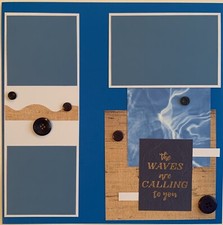 12X12 BEACH VACATION WAVES CALLING PREMADE SCRAPBOOK PAGE LAYOUT - TONYA 4442