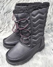 Totes Girl's QUILTY Waterproof Snow Boots Cold Weather Boot Black Size 12M US