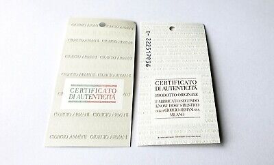 Giorgio Armani Emporio Watch Certificate of Authenticity Card NEW REAL ...