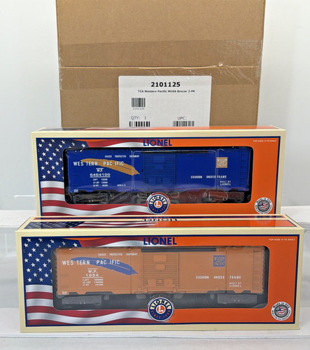 Paquete de 2 coches de caja Lionel 2101125 TCA 2021 Western Pacific calibre O NUEVO Club reverso | Condition: New