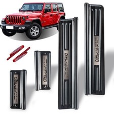 Rowa 304 Stainless Steel Door Sill Guards Compatible with Jeep Wrangler JL JL...