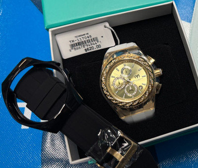 TechnoMarine TM-117045 Special Edition Cruise Gold with Stones 2 Straps 2 covers