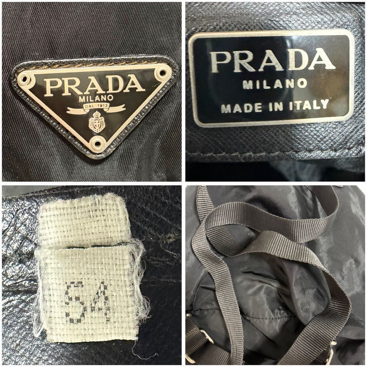 PRADA backpack triangular logo nylon leather blac… - image 10