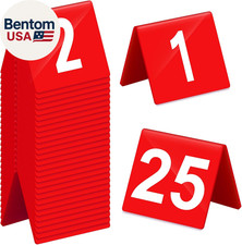 Table Numbers 1-25 Acrylic Double Side Numbered Table Tents Plastic Restaurant W