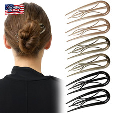 French Hair Pin for Women, 6 Pcs U-Shaped French Pin Flat Hair Clips for Women,