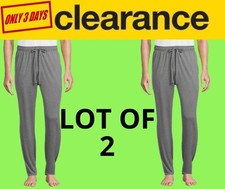 LOT of 2 Hanes Men's Size small 28-30 Luxe Sleep Pant color GREY NEW