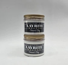 2 Containers Layrite Deluxe Cement Clay Hair 4.25 Oz Each Matte Finish Wax