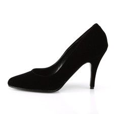 Black Velvet Pinup Pumps Crossdresser Large Size Trans Woman's High Heels Shoes