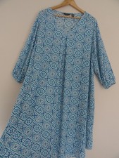 RUTH LANGSFORD BLUE DRESS Size 2XL NWOT 60 inch CH MIDI LENGTH COMFORT VISCOSE -