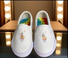 Girls NWB Ralph Lauren Polo Loafers Bal Harbour Slip On Flat Shoes Canvas 5 M