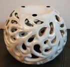 Pearlized White Candle Holder & Potpourri Bird Set Ceramic  — photo 5
